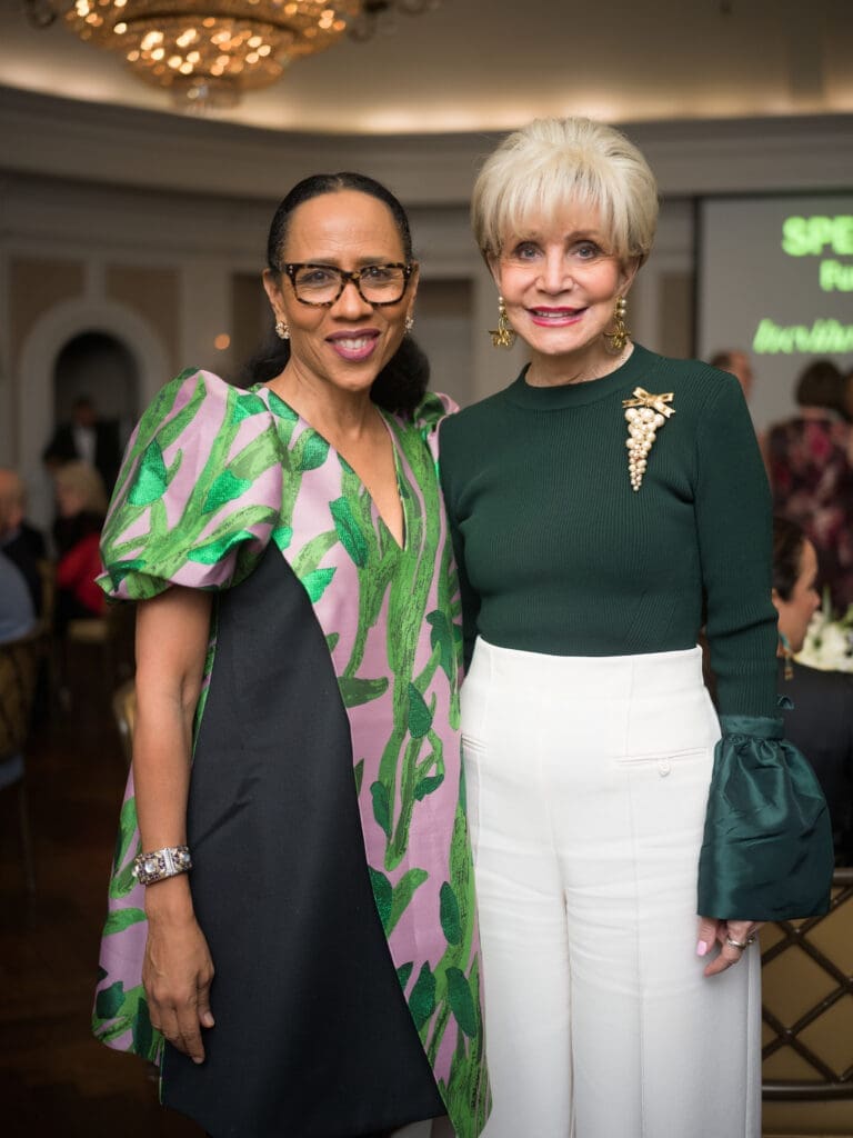 Gina Carroll, Leisa Holand-Nelson Bowman at the 100th anniversary celebration of Miller Outdoor Theatre. (Photo by Daniel Ortiz)