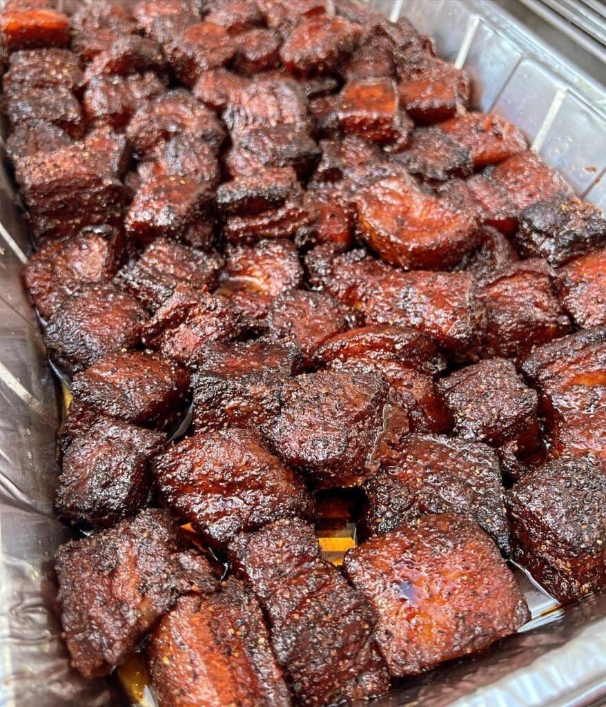 Perhaps the most famous item on the Heim's menu remains burnt bacon ends.