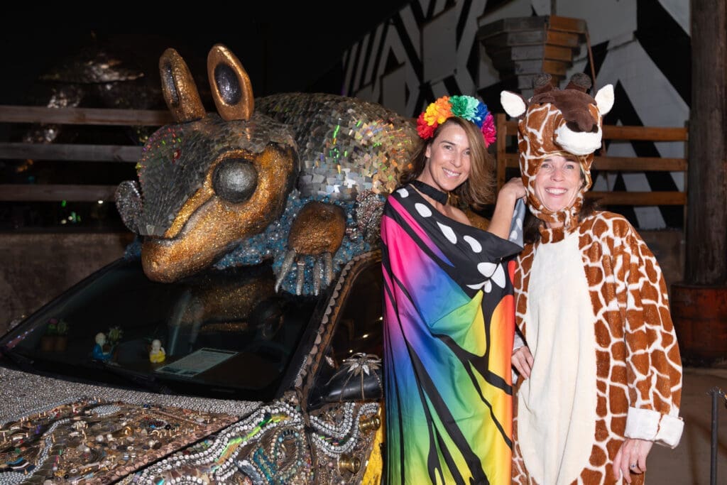 Holly Crantz, Laura Hipps at Orange Show Gala Where the Wild Things ART (Photo by Emily Jaschke and David DeHoyos)