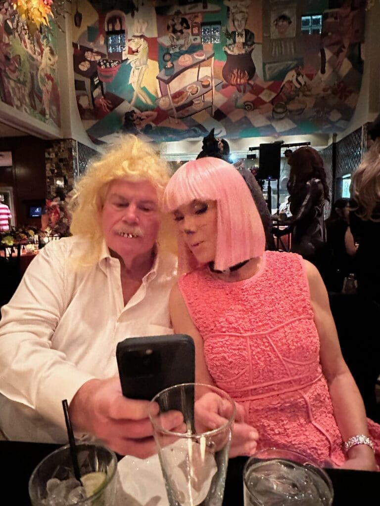 Trial lawyer John Eddie Williams  & Sheridan Williams step out of their comfort zones for costuming at the La Griglia Holloween  bash. (Photo by Shelby Hodge)