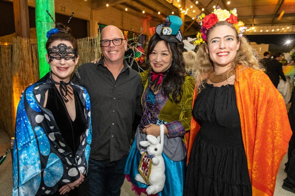 Jenni Waldon, Paul Fleming, Jenny Wang, Debbie Williams at Orange Show Gala Where the Wild Things ART (Photo by Emily Jaschke and David DeHoyos)