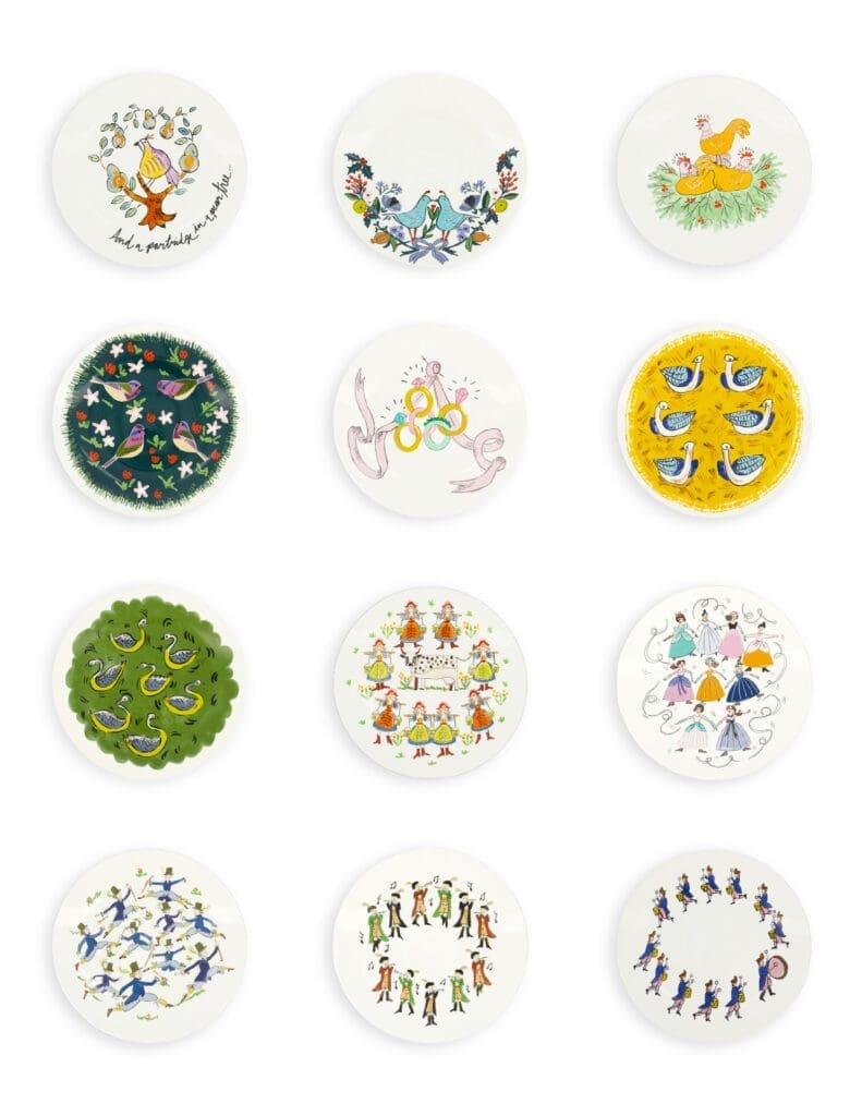 Lela Rose 12 Days of Christmas Plates - ALL