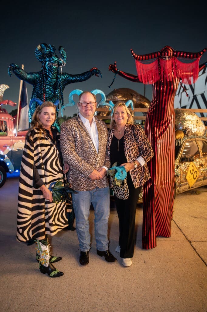 Mary Elizabeth Hahnfeld, Susan & Jeff Gray at Orange Show Gala Where the Wild Things ART (Photo by Emily Jaschke and David DeHoyos)