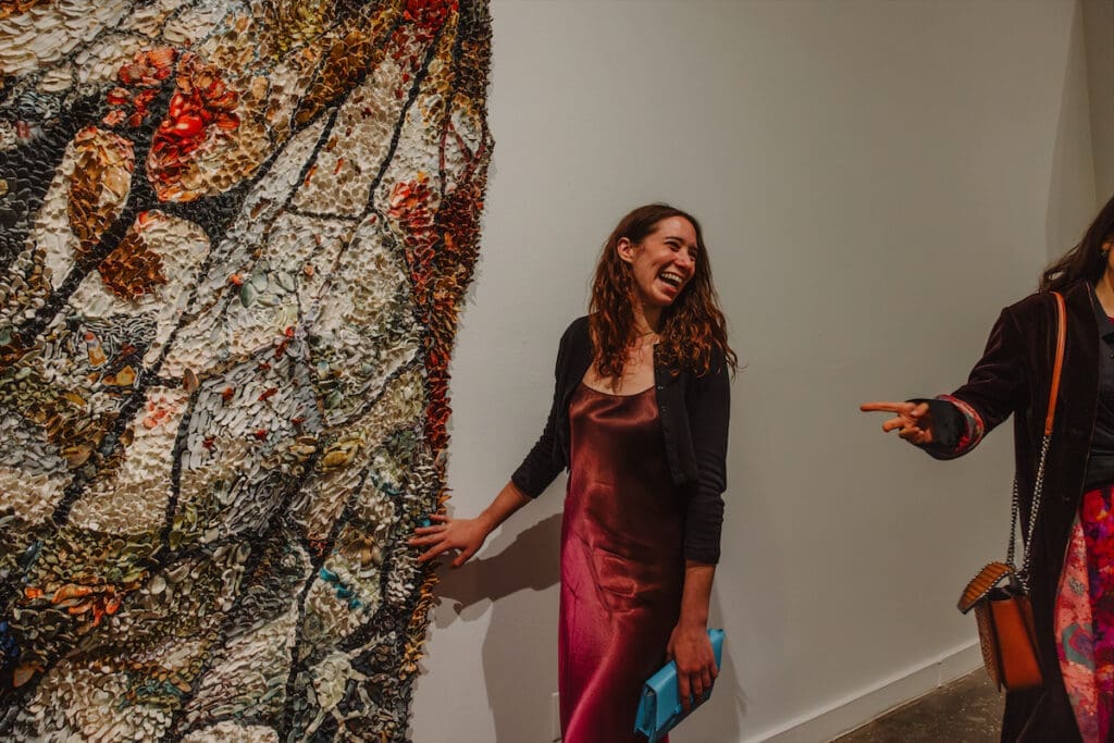Artist Rebecca Manson at Ballroom Marfa. 