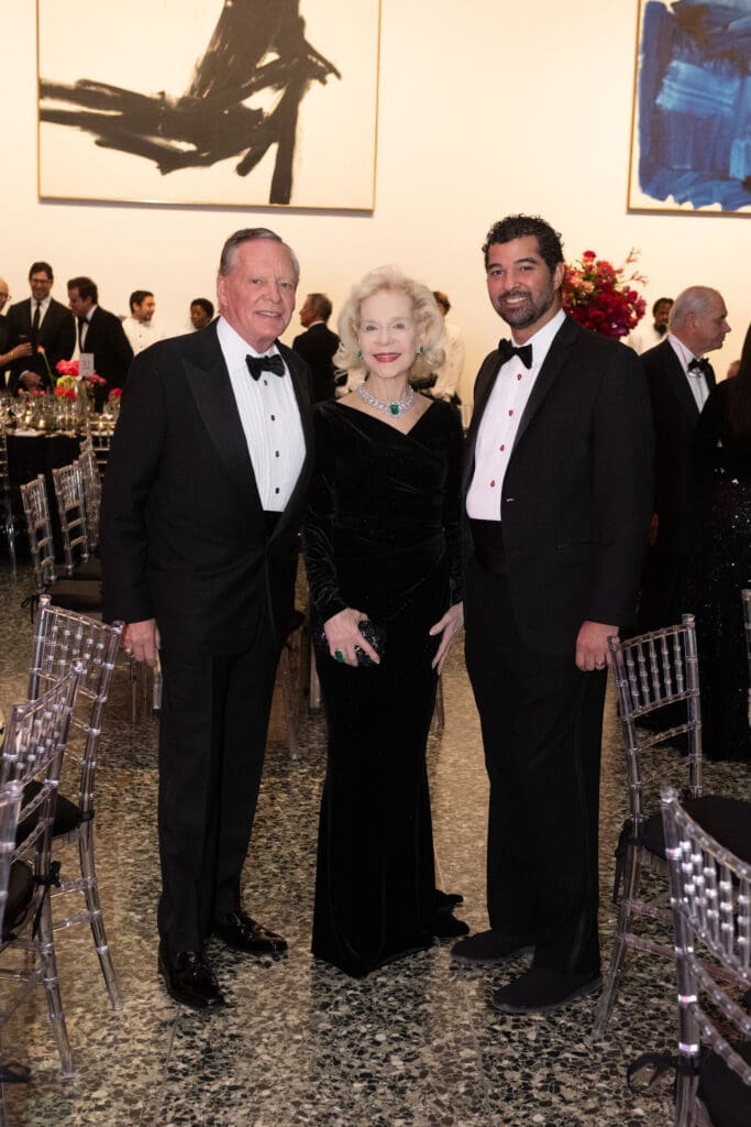 Richard Flowers, Lynn Wyatt, Angel Rios at the MFAH Grand Gala Ball (Photo by Wilson Parish)