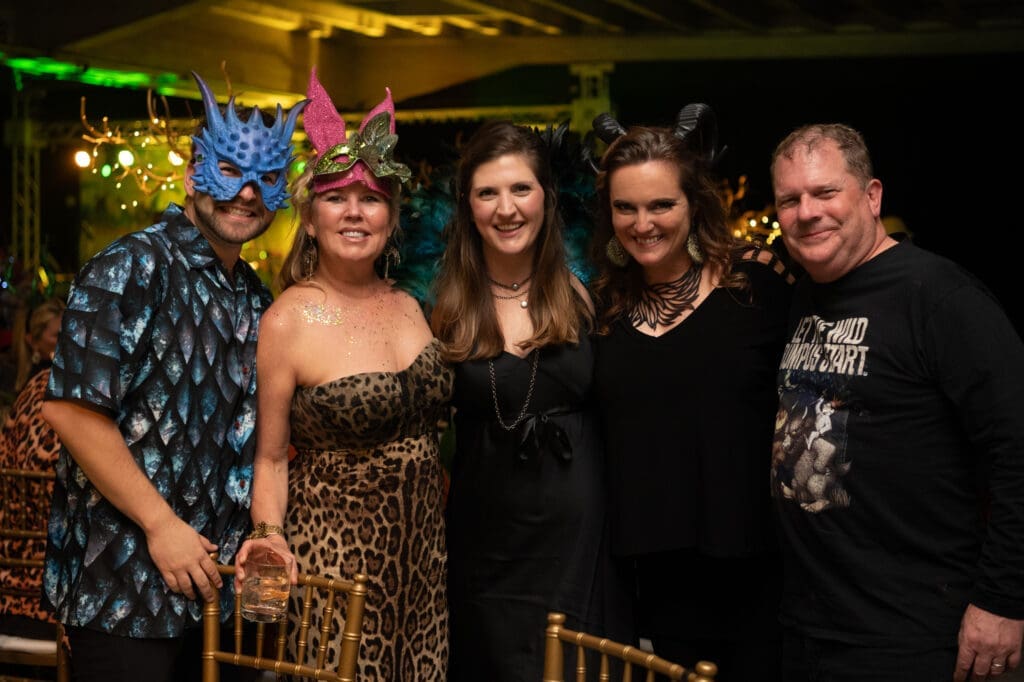 Rob Morgan, Paige Johnson, Madison Langley, Lauren Waddell, John Smither at Orange Show Gala Where the Wild Things ART (Photo by Emily Jaschke and David DeHoyos)