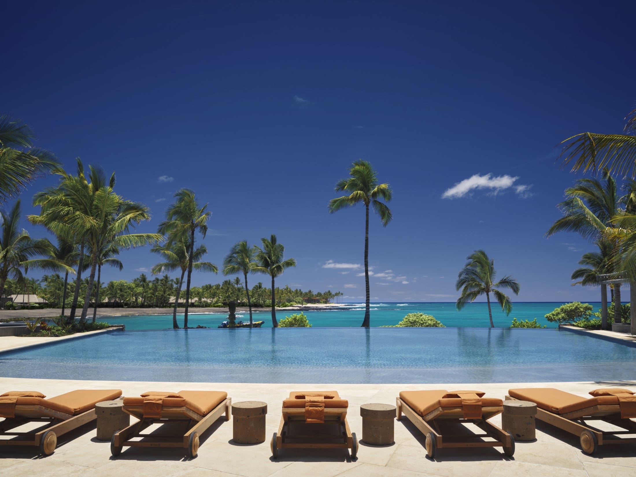 The Moana Pool at Kona Village, A Rosewood Resort which opened in July.