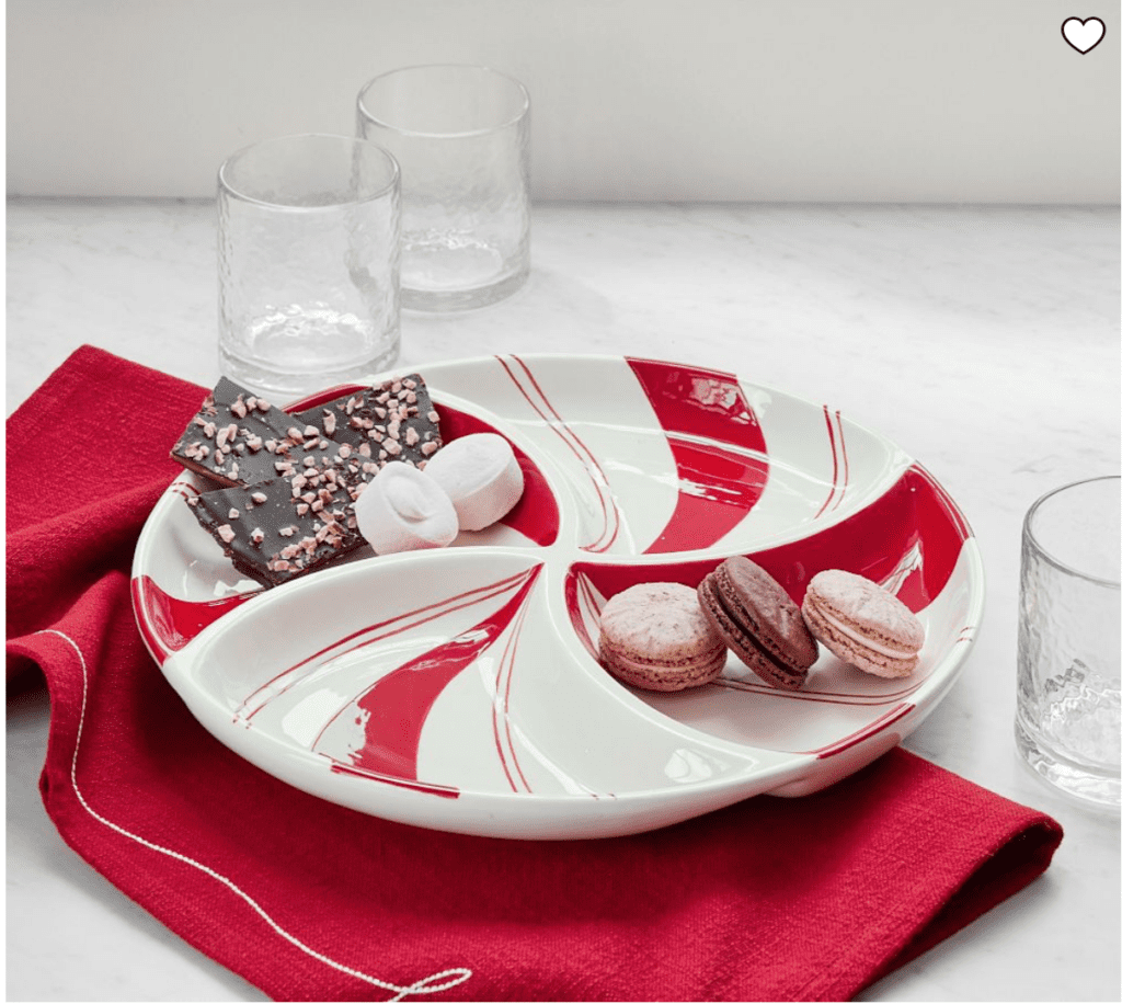 Pottery Barn's Peppermint multi-condiment container