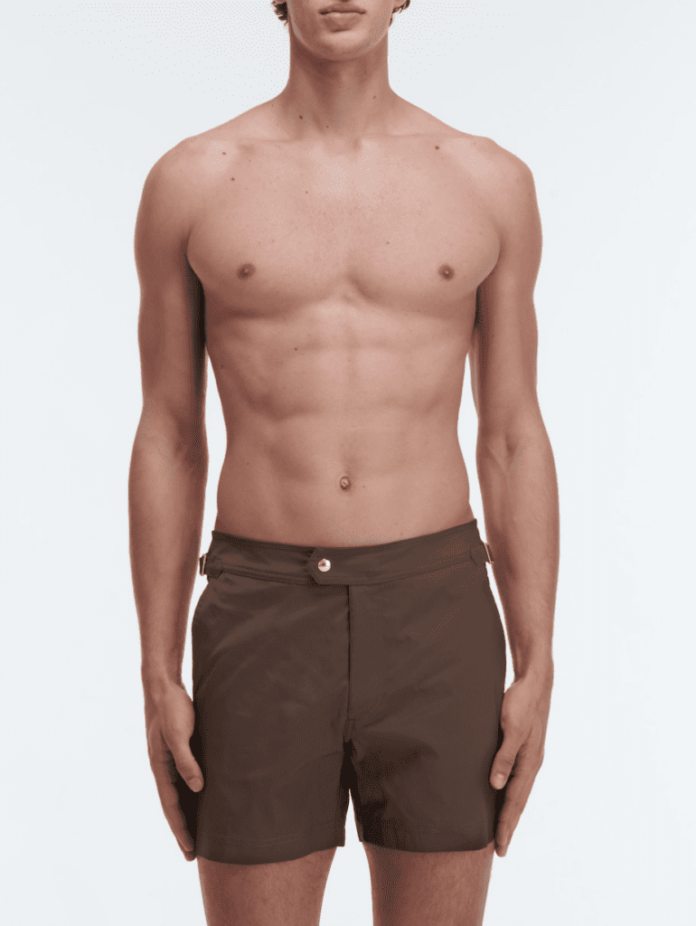 Tom Ford brown swim trunks ($490), available at select Tom Ford boutiques and mytheresa.com