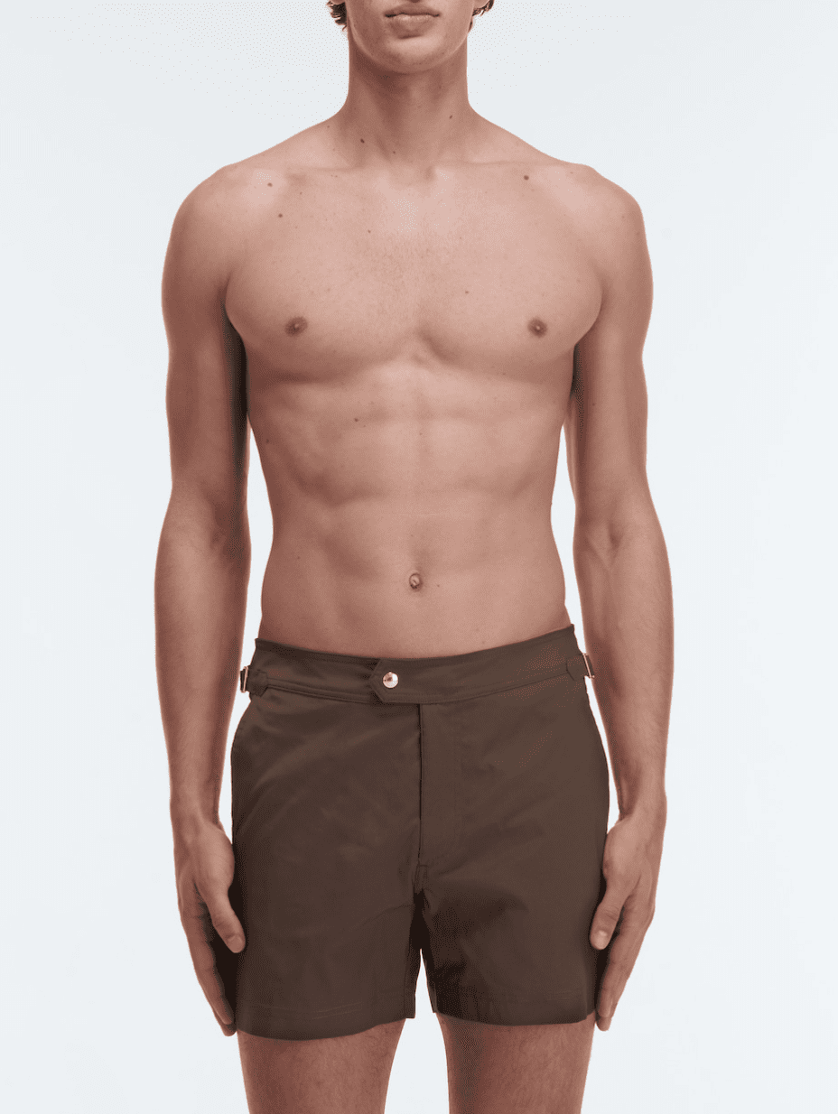 Tom Ford brown swim trunks ($490), available at select Tom Ford boutiques and mytheresa.com