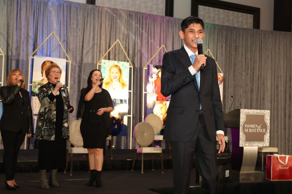 Shaan Khurana, 14, performs at the Women of Substance luncheon.   (Photo by Priscilla Dickson)