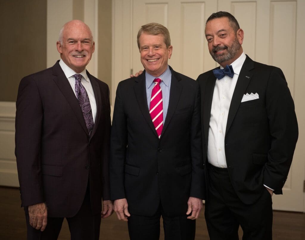 Tom Mays,Dean Gladden, Orlando Zayas at the 100th anniversary celebration of Miller Outdoor Theatre. (Photo by Daniel Ortiz)