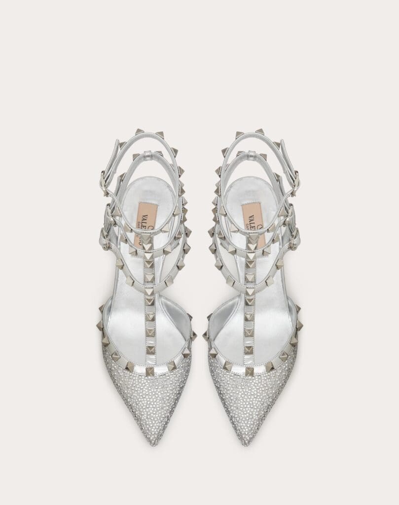 Valentino Rockstud Pump with Crystals and Micro Studs 65MM