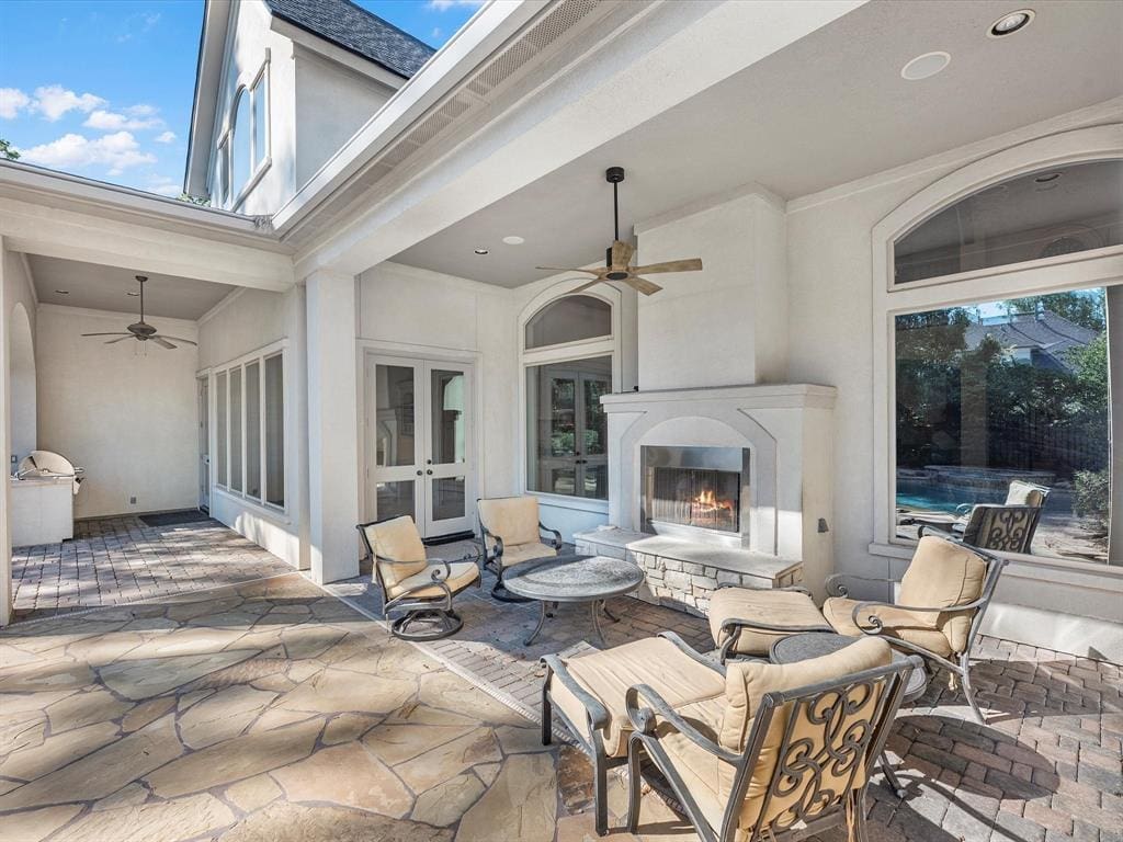The outdoor living spaces are ideal for gatherings.
