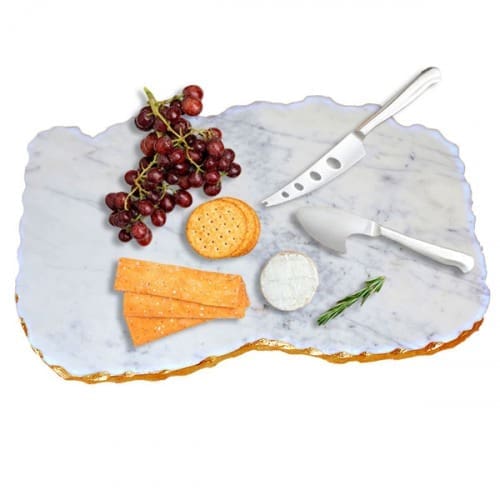 White and Gold Metz Marble Serving Board