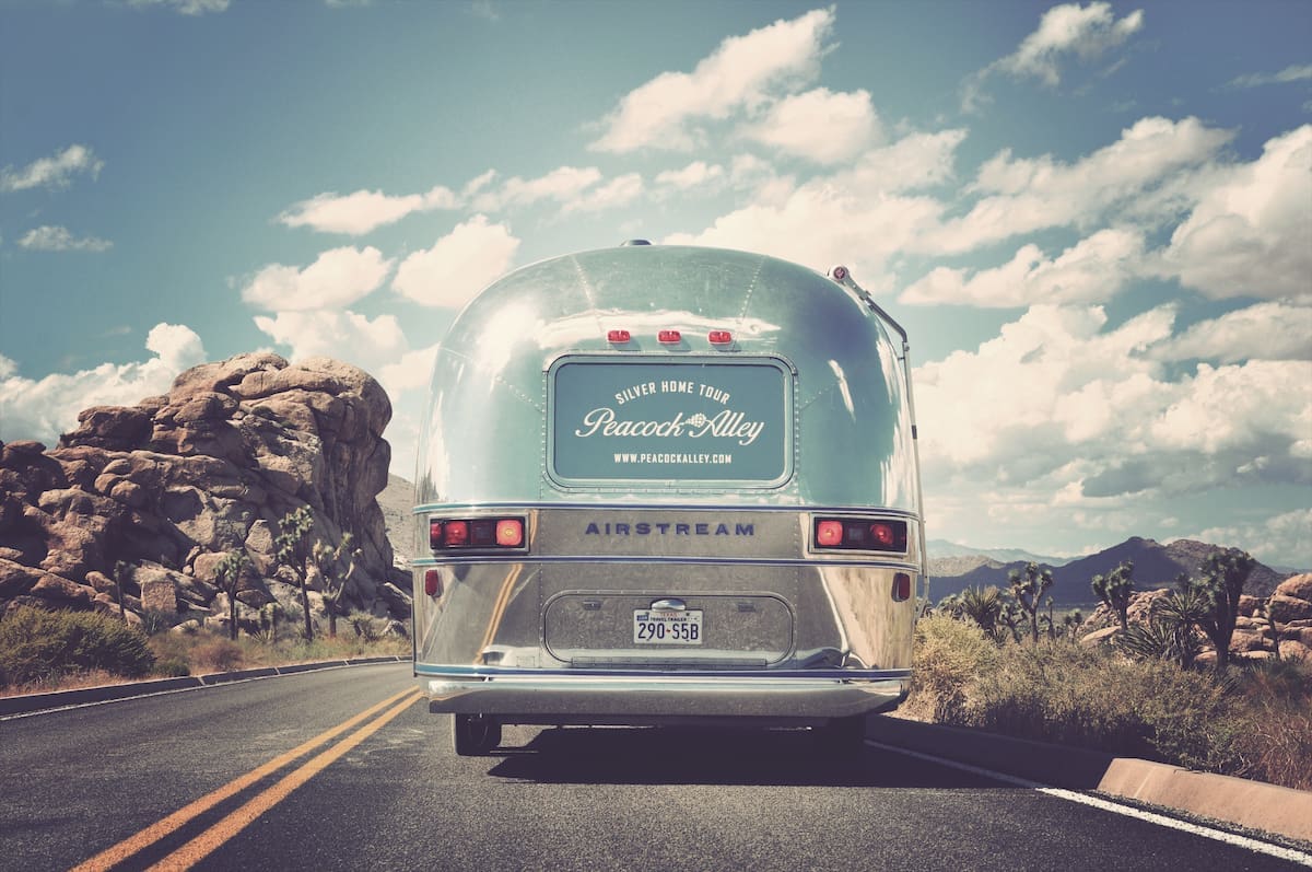 Josh Needleman restored a vintage Airstream trailer to carry Peacock Alley linens on cross-country sales trips.