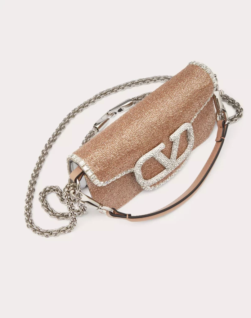 Valentino Garavani - Loco crystal bag with shimmering Swarovski logo and copper tone.