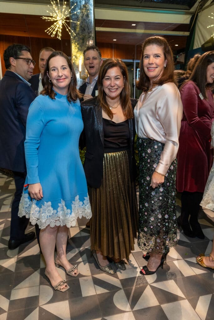 Barri Fishel, Jen Fink, Jennifer LaPorte at Texas Children's Hospital Ambassadors holiday party. (Photo by Jenny Antill/Texas Children's Hospital)