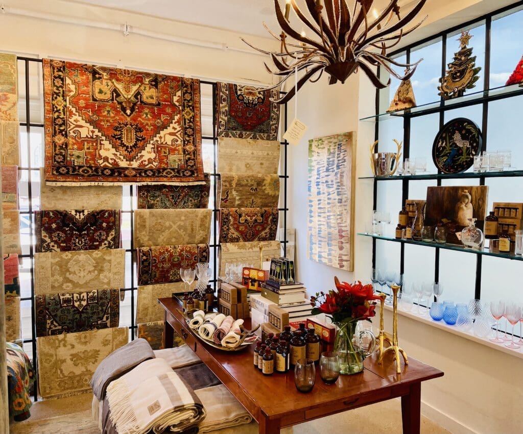 Handmade one of a kind rugs and housewares abound at Cacti & Crescent. (Photo by Courtney Dabney)