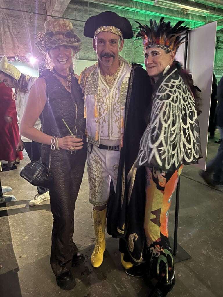 Cathy Frietsch, John Mason Walker, Claire Cusack at Orange Show Gala Where the Wild Things ART (Photo by CDA)