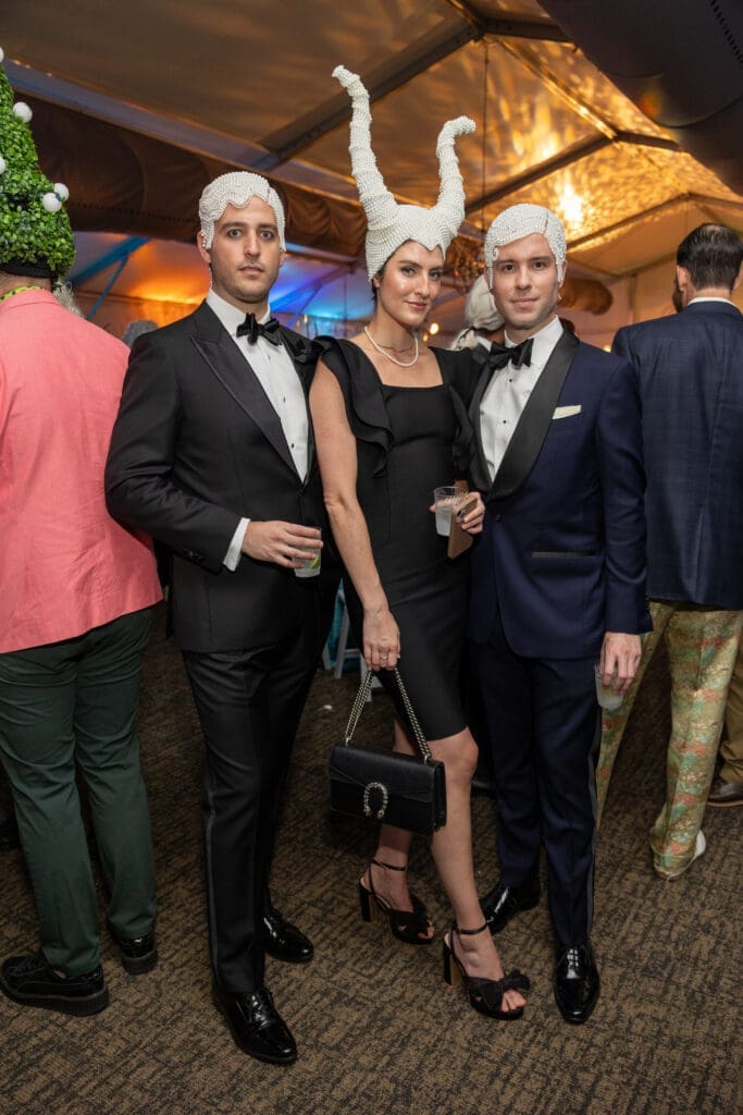 Chaselinn Chambers, Kathleen Sledge, Ryan MacMillan at Lawndale Art Center Hair Ball  (Photo by Jenny Antill Clifton)