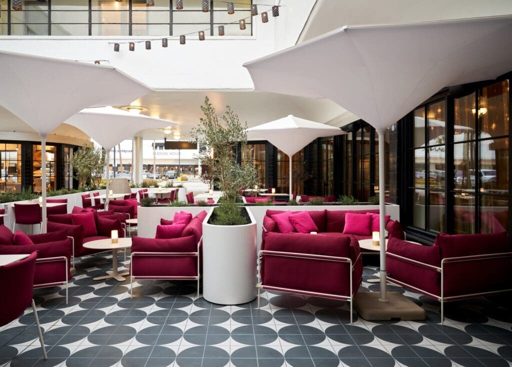 Furnishings on the Cocody patio are from  Paola Lenti. (Photo courtesy of Nina Magon Studio))