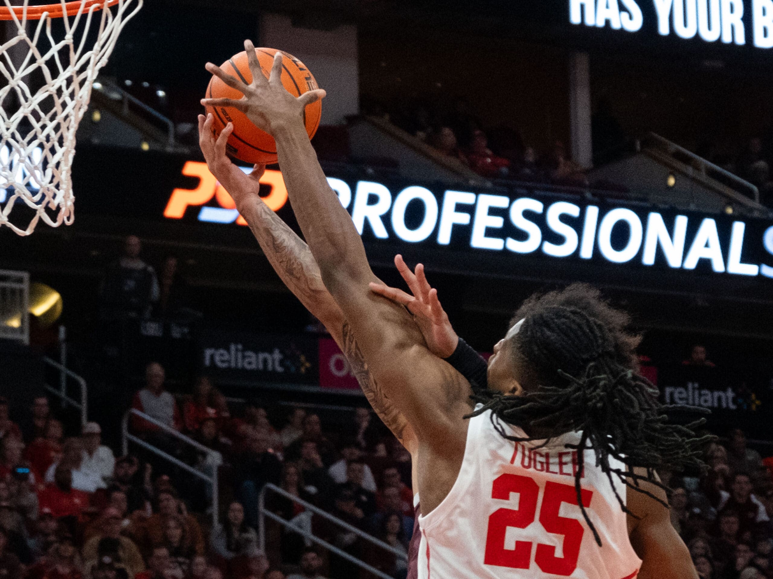 University of Houston Cougars defeated the Texas A&M University Aggies during the Halal Guys Showcase in the Toyota Center