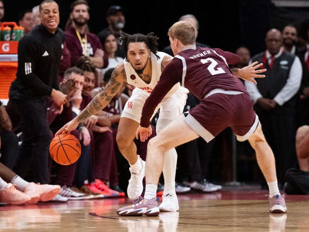 University of Houston guard Emanuel Sharp can do more than just shoot threes. (Photo by F. Carter Smith)