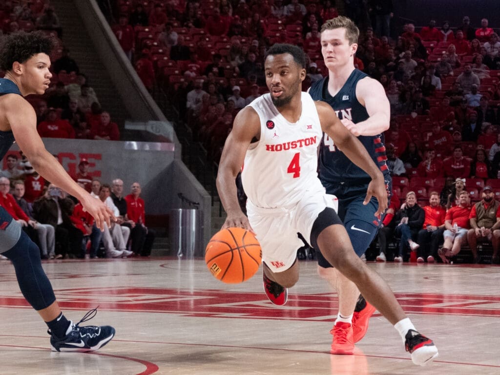 University of Houston guard LJ Cryer is showing new dimensions of his game. (Photo by F. Carter Smith)