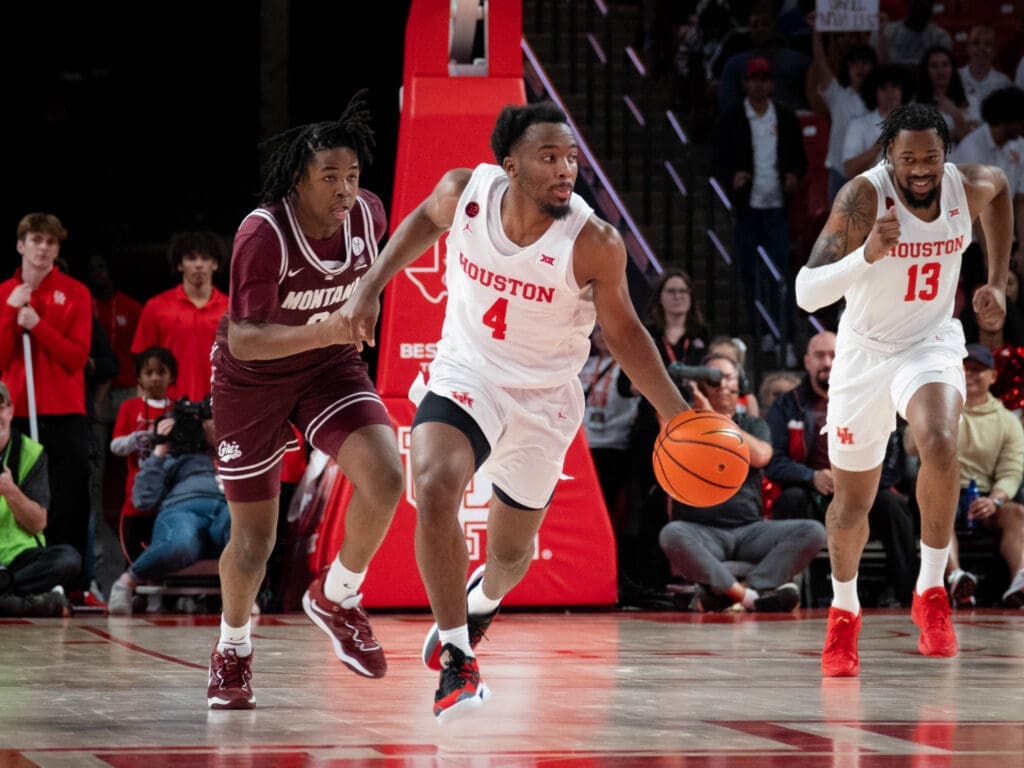 University of Houston guard LJ Cryer is an important secondary ball handler for the Cougars. (Photo by F. Carter Smith)