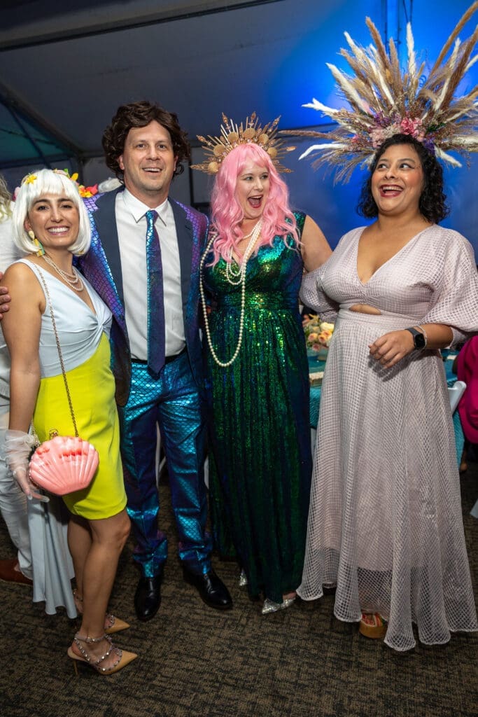 Cynthia Dehlavi, Matt & Christi Aufdenspring, Yvette Salazar at Lawndale Art Center Hair Ball  (Photo by Jenny Antill Clifton)