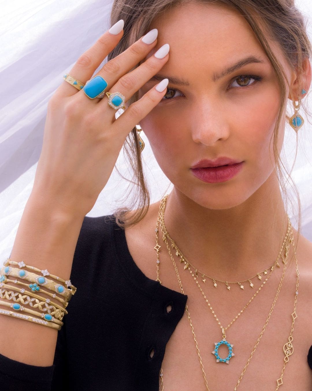 Deutsch JUDE FRANCES MOROCCAN TURQUOISE OGEE EARRING CHARMS.