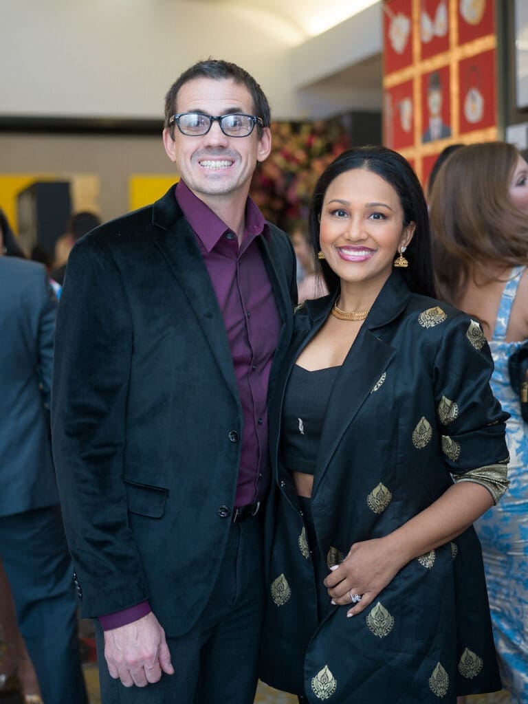 Dr. Ethan Stoll, Dr. Rukmini Rednam at the Arts of Healing Foundation Physician Art Show and Dinner at the Post Oak Hotel (Photo by Daniel Ortiz)