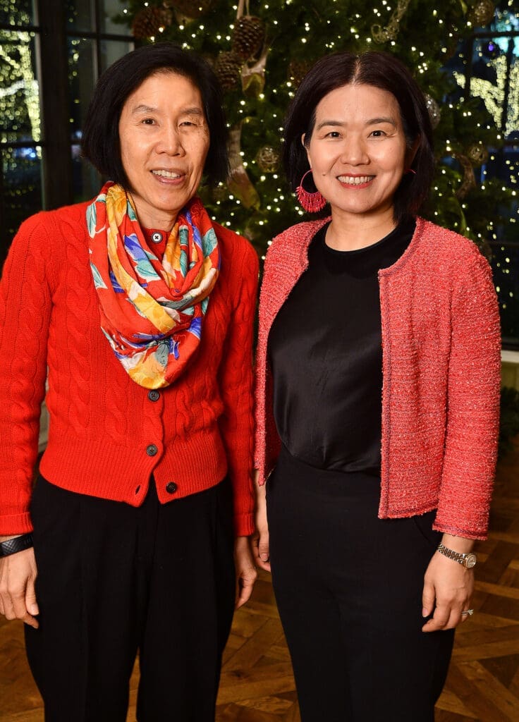Dr. Vivian Ho, Anthea Zhang at the annual Santa's Elves party benefiting MD Anderson Children's Cancer Hospital