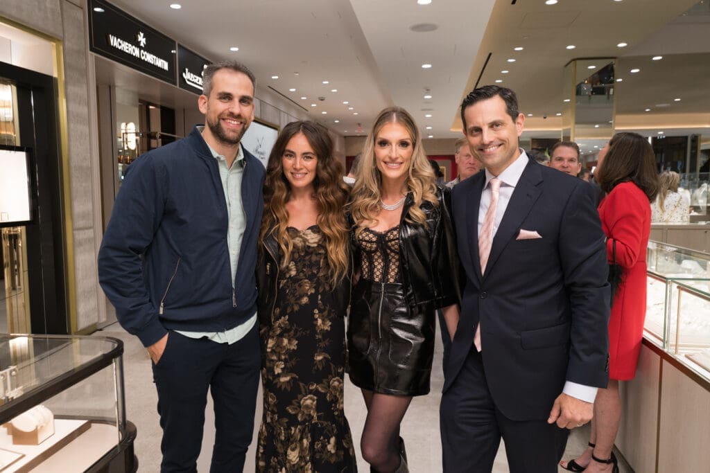 Elad Shoshan, Leore Hayon, Michelle & Jonathan Zadok at the Zadok holiday party (Photo by Daniel Ortiz)