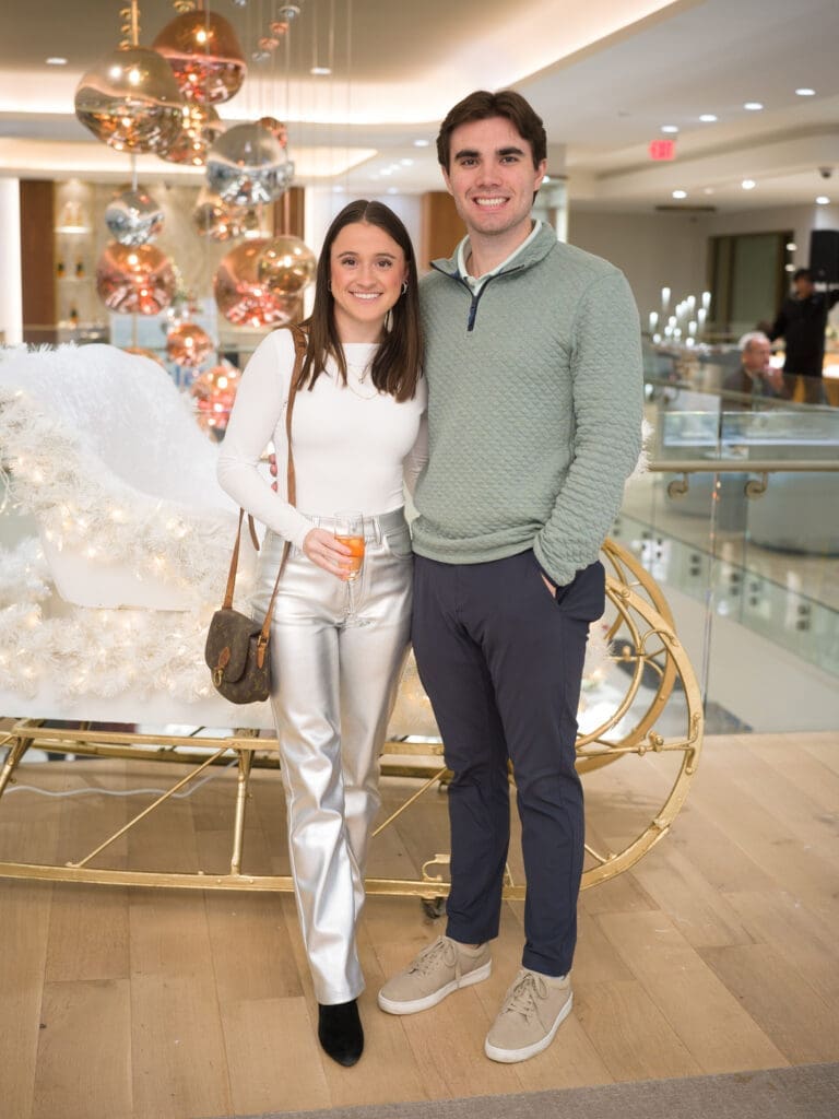 Grace Bell, Tanner Thompson at the Zadok holiday party (Photo by Daniel Ortiz)