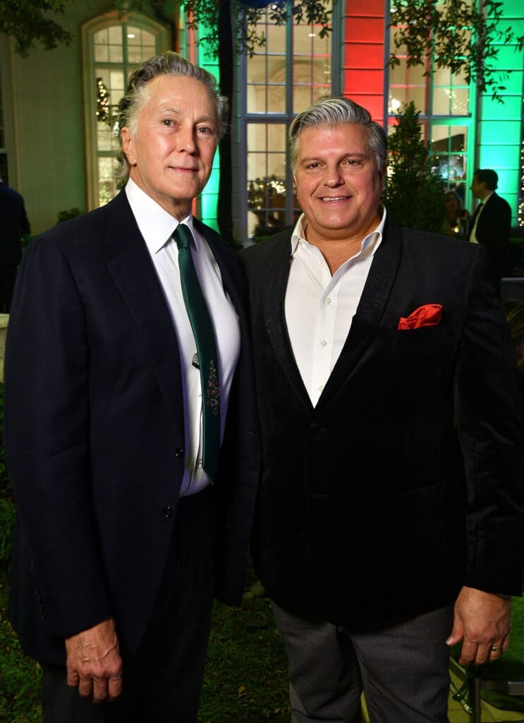 Gregory Fourticq Jr. & John Cone at the annual Santa's Elves party benefiting MD Anderson Children's Cancer Hospital