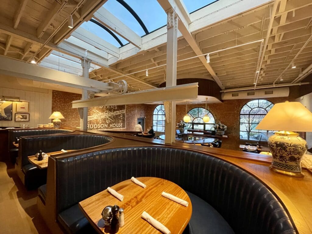  Vandelay Hospitality CEO Hunter Pond says they retained the skylight and the historic trusses. (Photo by Courtney Dabney)