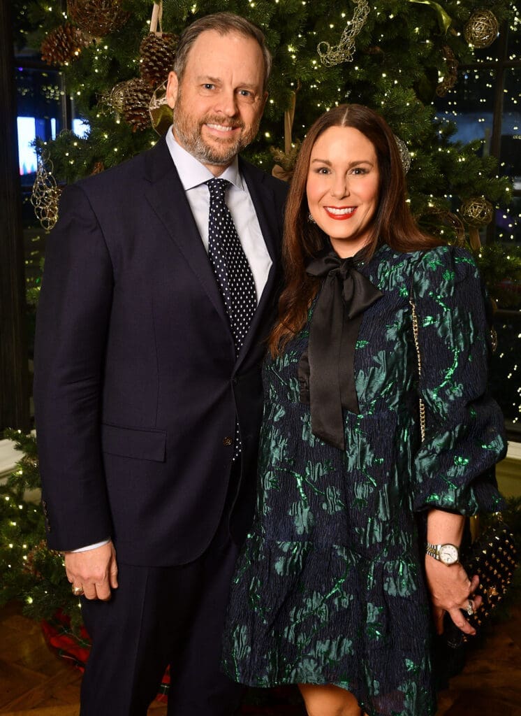 Hugh & Kristin Hamilton at the MD Anderson Children's Cancer Hospital Santa's Elves fundraiser at the Fertitta family home.