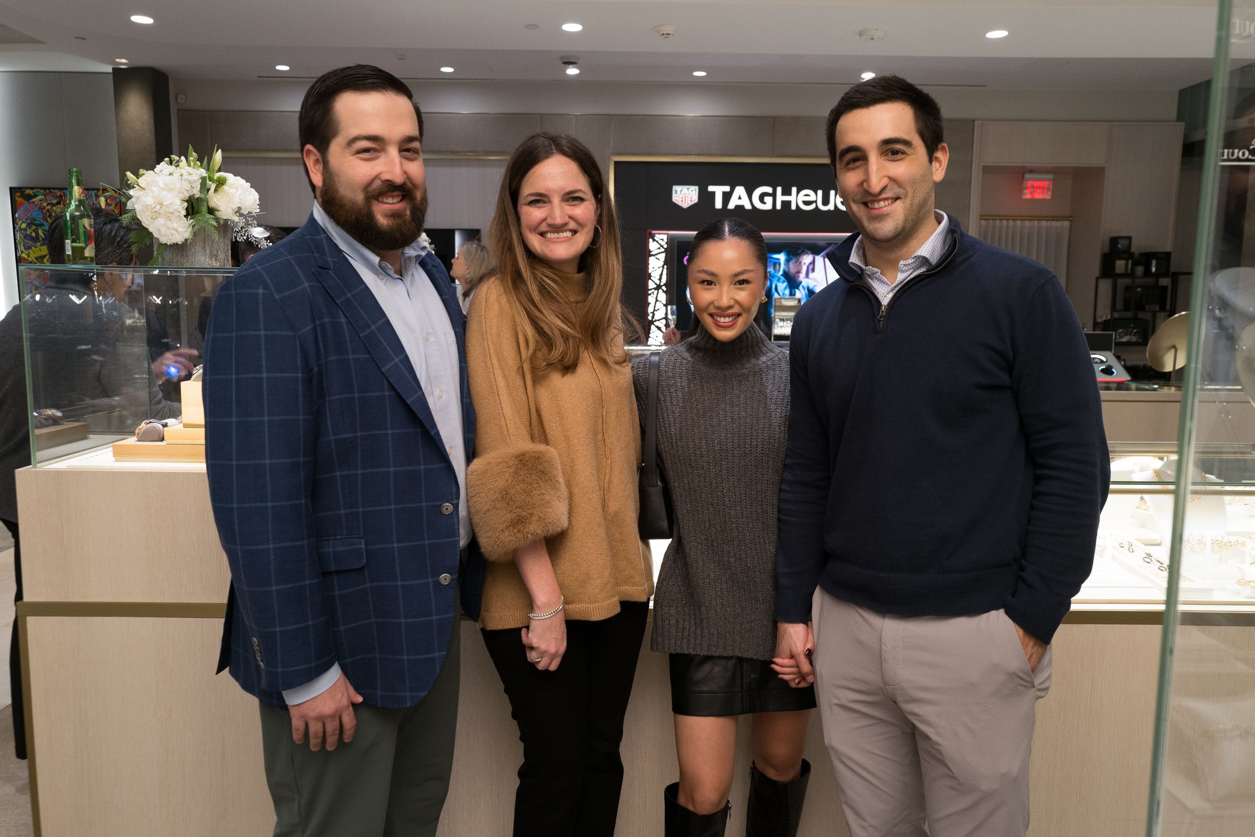 Jacob & Leah Halevy, Jasmine Nguyen, Daniel Halevy at the Zadok holiday party