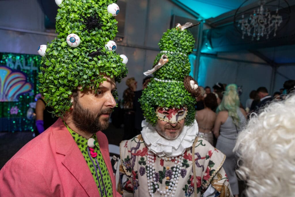 James Hays & Dennis Nance at Lawndale Art Center Hair Ball   (Photo by Jenny Antill Clifton)
