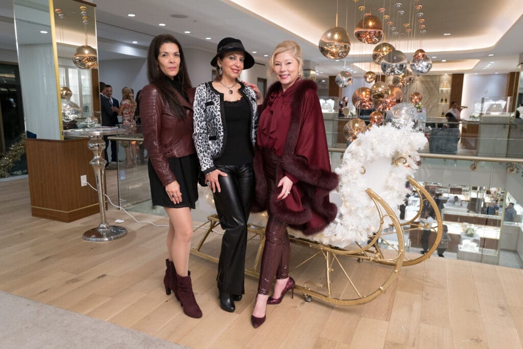 Janice Underwood, Parissa Mohajer, Tina Maddox at the Zadok holiday party (Photo by Daniel Ortiz)