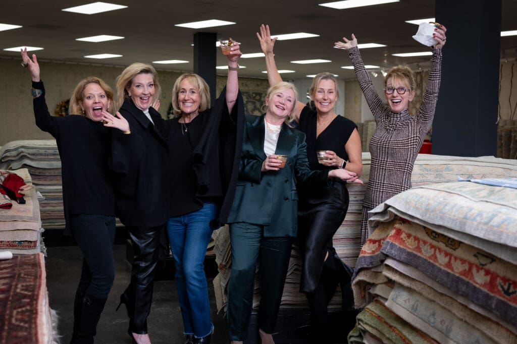 Girls just wanna have fun at the Turkish Rug Company showroom grand opening party benefiting the Salvation Army.