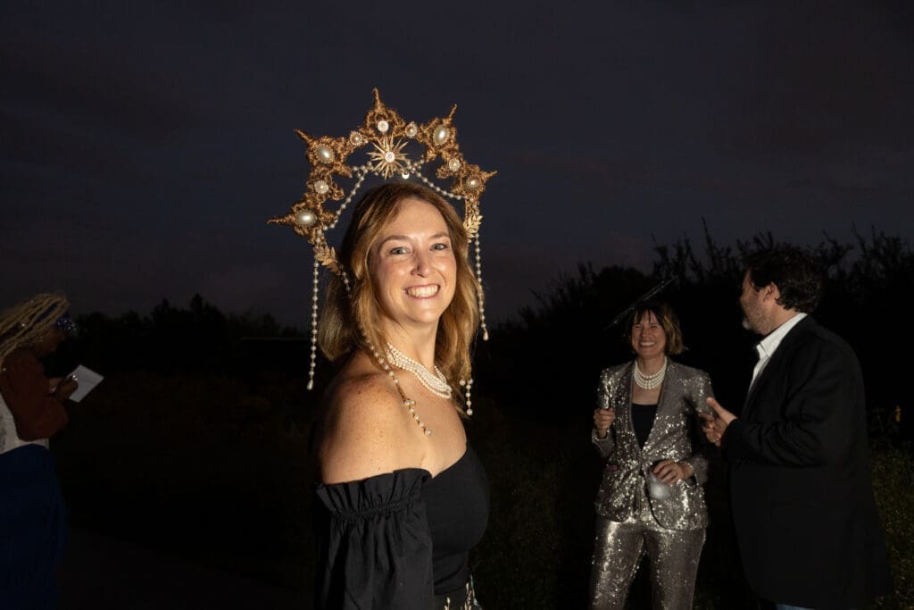 Nicole Romano with hair by Julie Correa at Lawndale Art Center Hair Ball  (Photo by Jenny Antill Clifton)