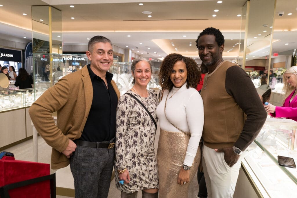 Orlando Gutierrez, Irene Aga, Valencia & Deric Newton at the Zadok holiday party (Photo by Daniel Ortiz)