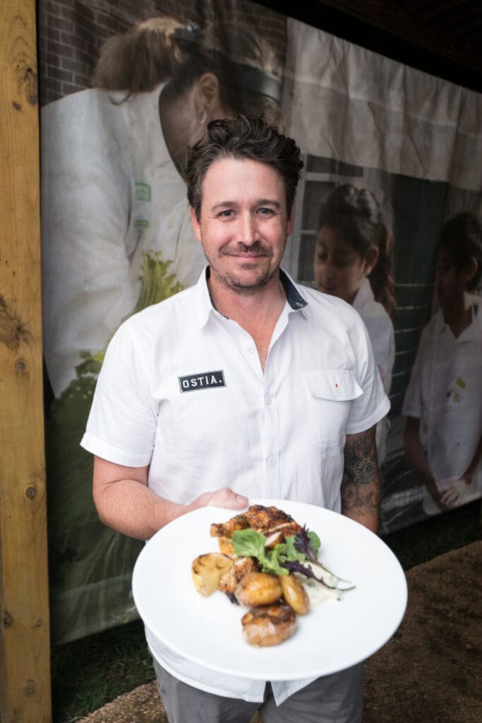 Chef Travi McShane of Ostia at the Delicious Alchemy dinner. (Photo by Daniel Ortiz)