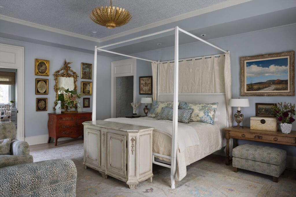 A primary bedroom in the Highland Park home.(Photo by Emily Minton Redfield)