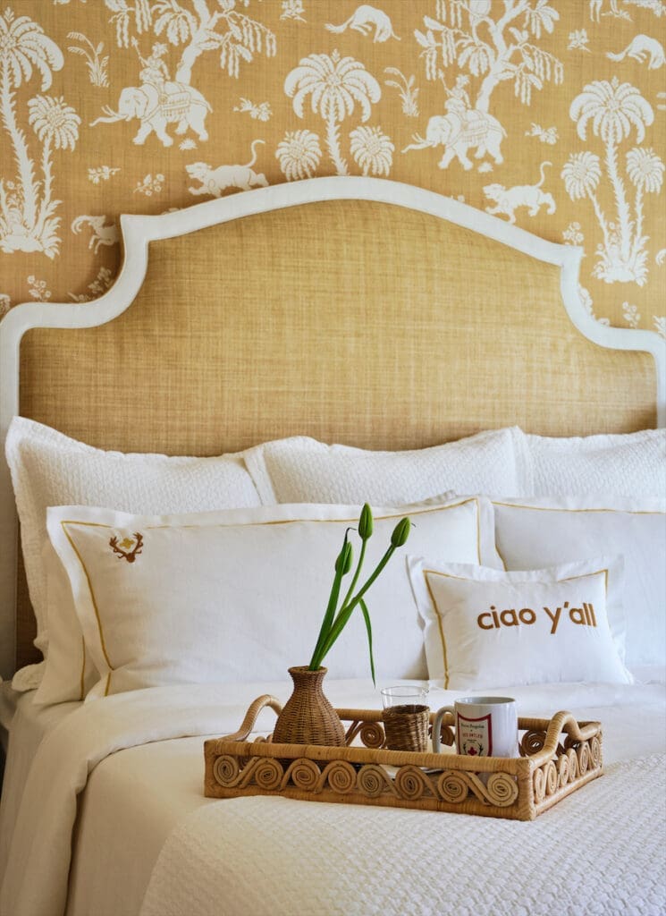 Peacock Alley linens at The Louis Hotel in Wilson, Arkansas.