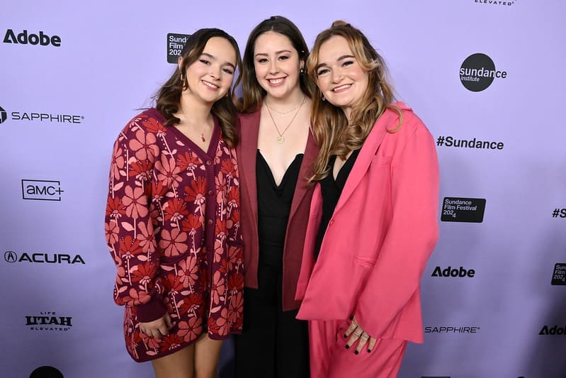Three of the girls featured in Girls State who attended the premiere (photo courtesy of the Sundance Institute) 