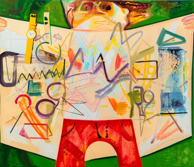 Dana Schutz's <em>Flasher</em>, 2012, at Musée d'Art Moderne de Paris (© 2023 Dana Schutz. Courtesy the artist, CFA Berlin, Thomas Dane Gallery and David Zwirner. Photo Jason Mandella)